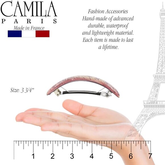 Hair Barrette Clip for Girls Women Bordeaux Rubberized Metal Clasp Durable main image 5